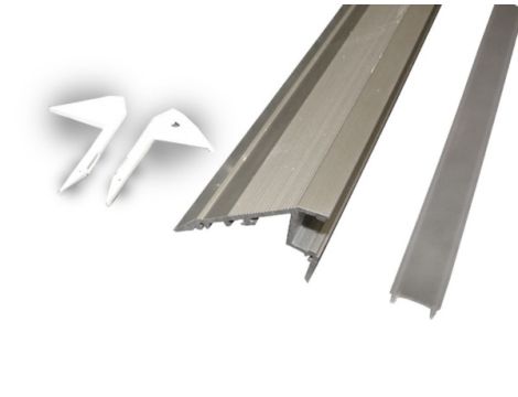 Profil LED schodowy B 1,2m srebrny klosz frosted - 2
