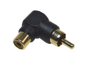 Adapter wt.RCA/gn.RCA kątowy złoty czarny