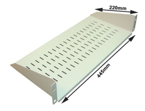 Półka stała 19" 2U głebokość 220mm V RAL7035