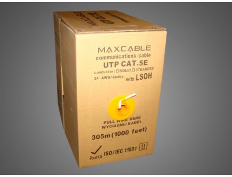 Przewód UTP5E drut Cu LSOH ISO/IEC 305m MAXCABLE - 2