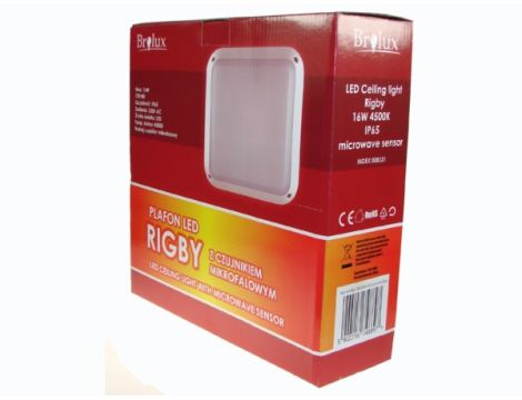 Plafon led Rigby 16W 4500K IP65 czujnik mikrofalow - 3