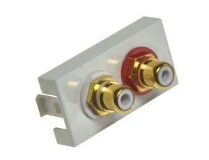 Adapter Mosaic 22,5x45 2x Gniazdo RCA lutowane