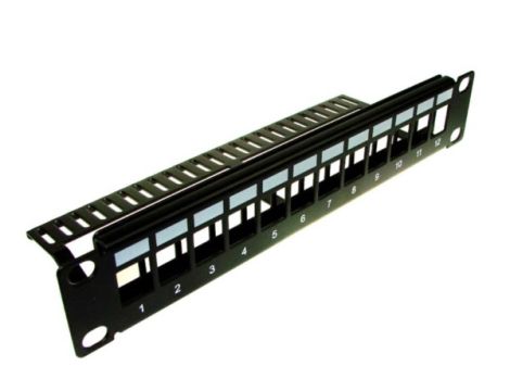 Patch panel 12-port UTP5e 1U 10" bez gniazd z orga