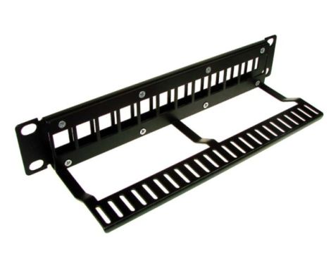 Patch panel 12-port UTP5e 1U 10" bez gniazd z orga - 2