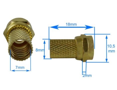 Wtyk F RG6 18mm złoty - 4