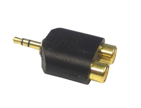 Redukcja wt.Jack 3,5stereo/2*gn.RCA plastik złota