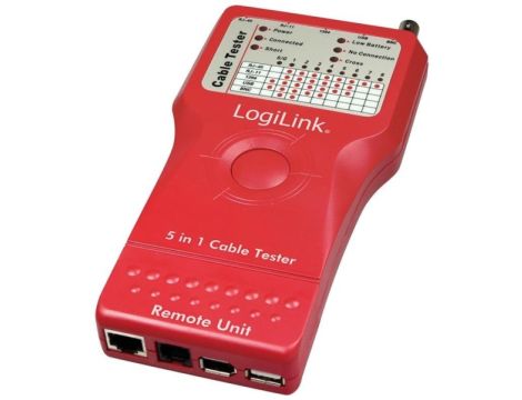Tester sieci 5w1: RJ-11, RJ-45, BNC, USB, IEEE1394