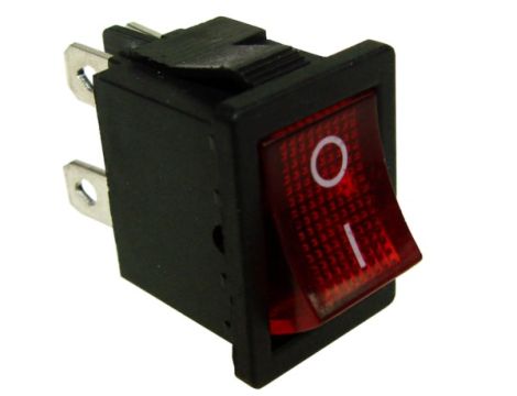 Przełącznik podświetlany mały 12V czerwony
