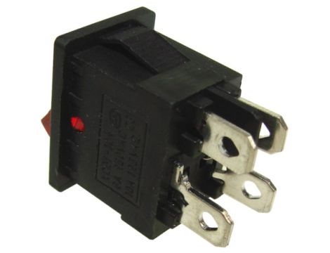 Przełącznik podświetlany mały 12V czerwony - 2