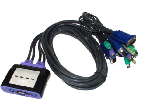 Przełącznik KVM 4/1 PS/2 +audio z kablami mini-