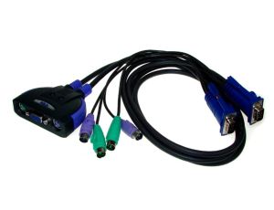 Przełącznik KVM 2/1 PS/2 z z kablami mini -