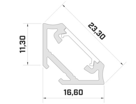 Profil LED narożny anodowany 1mb - 2