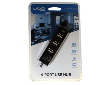Rozgałęźnik USB 2.0 HUB 4-portowy aktywny z wyłącz - 2