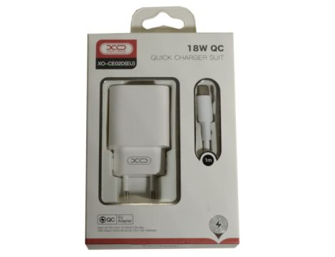Ładowarka sieciowa USB Type-C L36 QC3.0 biała