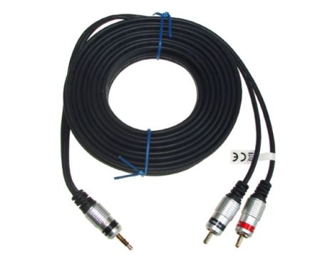 Kabel Jack3,5st-2RCA Digital  5,0m złote Blister - 2