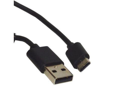 Kabel USB wtyk A- Type-C 1,5m czarny - 2