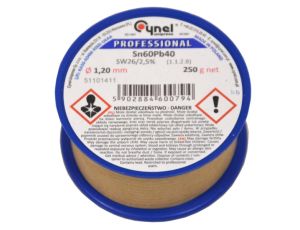 Cyna 1,20/ 250g Sn60Pb40 z topnikiem Cynel