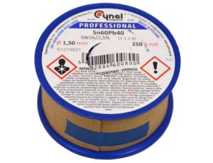Cyna 1,50/ 250g Sn60Pb40 z topnikiem Cynel