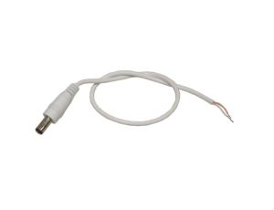 Wtyk DC 2,1/5,5 na kablu 30cm biały kabel op/100