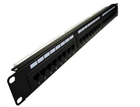 Patch panel 24-port UTP6A 1U 19" bez półki