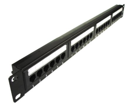 Patch panel 24-port UTP6 1U 19" bez półki krone LS