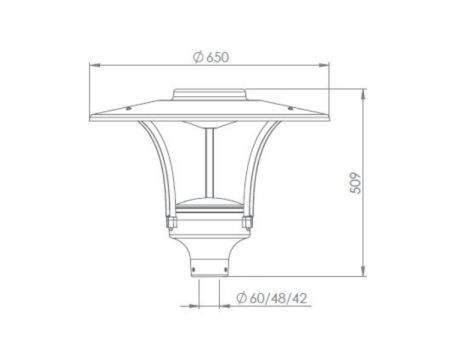 Lampa parkowa led Prome Indirect 45W 4000K czarny - 4