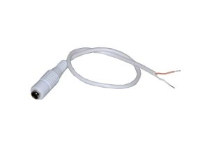 Gniazdo DC 2,1/5,5 na kablu 30cm biały kabel podwó