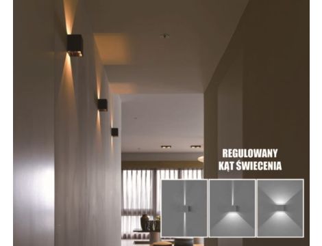 Oprawa elewacyjna LED Kreon 2*3w  kwadrat 4000K cz - 2